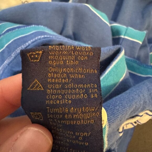 Vintage 90s No Boundaries Men's Blue Striped Polo Shirt, Size Medium - Picture 5 of 7